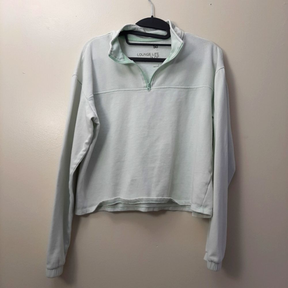 SO Lounge Life Quarter 1/4 Zip Sweatshirt Loose Fit Small